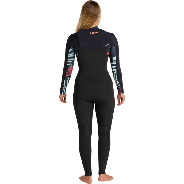 2026 C-Skins Dame Solace 4/3mm Chest Zip Våddragt C-NSO43WCZ - Raven Sort / Black X
